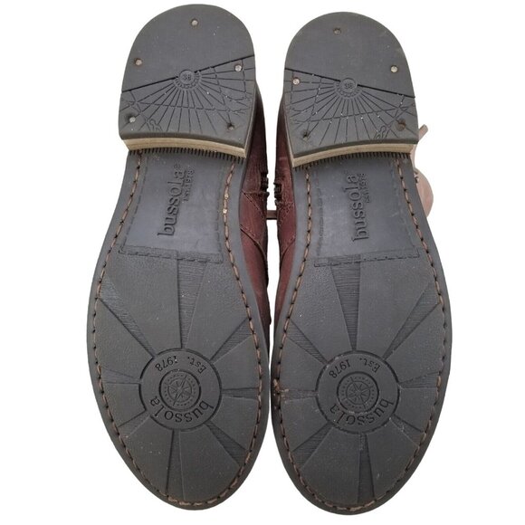 ✅Bussola PRAUGUE Brown Leather Boots Side Zip Straps Women's Size 38 / 7-7.5 US - Picture 3 of 16